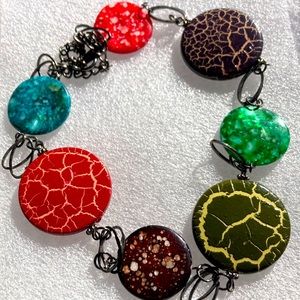 colorful large stone necklace